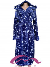 Жіночий махровий халат з капюшоном Зоряне небо