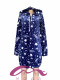 Жіночий махровий теплий халат на блискавці з капюшоном Зоряне небо