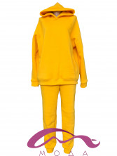 Жіночий теплий спортивний костюм оверсайз — жовтий